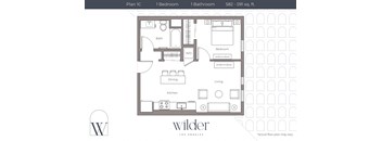 1 Bedroom C floor plan
