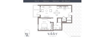 1 Bedroom D floor plan