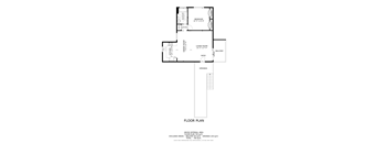 A floor plan of a house with a living room, dining room, and a veranda.