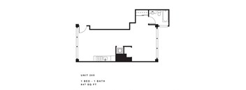 a floor plan of a house with a bedroom and a loft