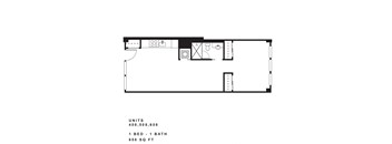 a floor plan of a room with a bedroom and a bathroom