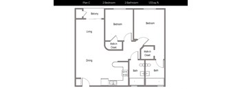 a floor plan of a bedroom apartment