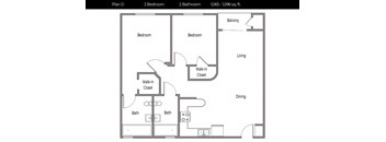 a floor plan of a bedroom apartment
