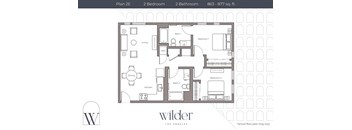 2 Bedroom E floor plan