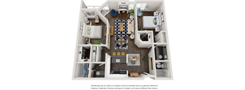 Plan F 2  Bedroom