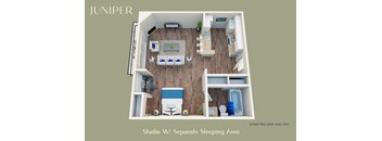 a1 floor plan  studio w  separator sleeping area  suite