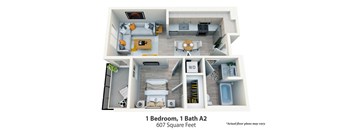 1 Bedroom, 1 Bath A2