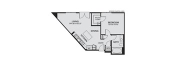 A black and white image of a floor plan for a home.