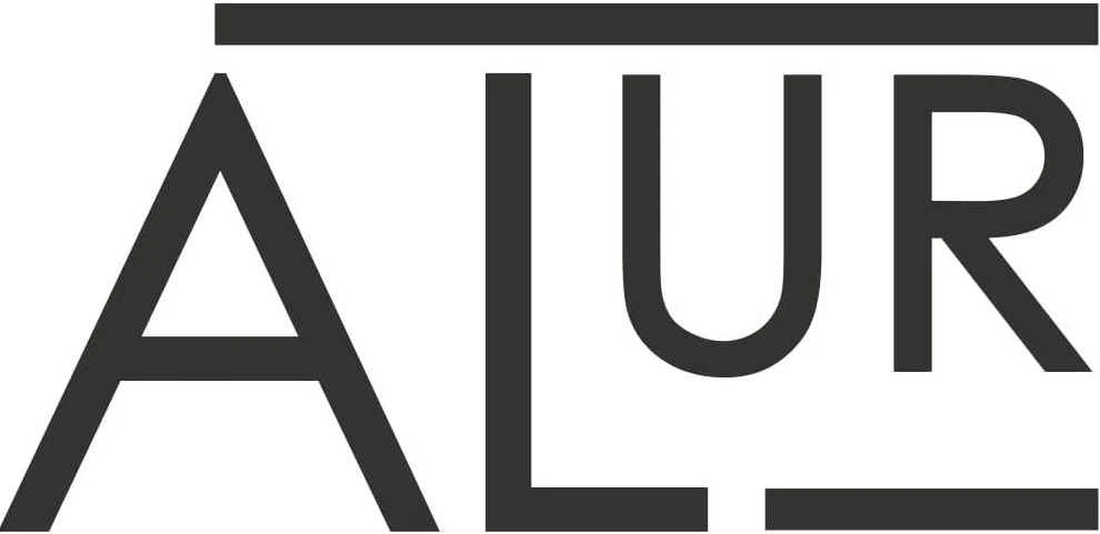 A black and white image with the letters A L U R.