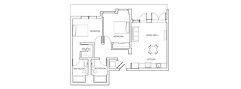 A black and white image of a house floor plan.