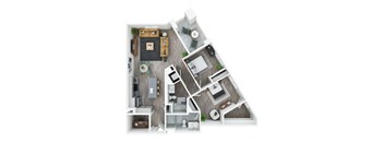 a1 floor plan  1 bedroom with 1 bathroom  129