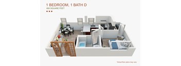 1 Bedroom 1 Bath D