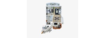 bedroom floor plan of a 2100 sq ft apartment