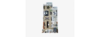 a floor plan of a house with a bedroom and a living room