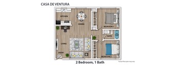 2 Bedroom, 1 Bath