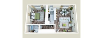 a1 floor plan  1 bedroom with 2 baths  129