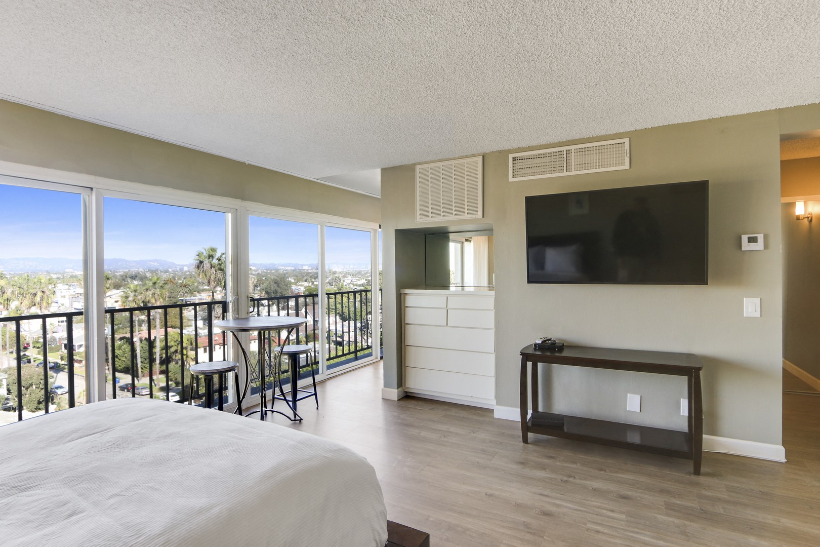 Brightly lit Bedroom at Marina Tower in Marina Del Rey