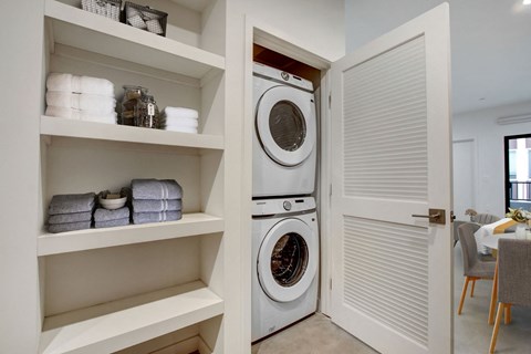 a washer and dryer in a laundry room