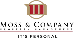 A logo for Moss & Company Property Management with the tagline "It