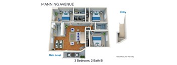 3 Bedroom, 2 Bath