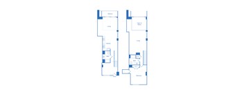 A blueprint of a house layout with labeled rooms.