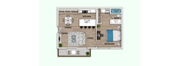 a 2400 sq ft floor plan with a bedroom and a living room