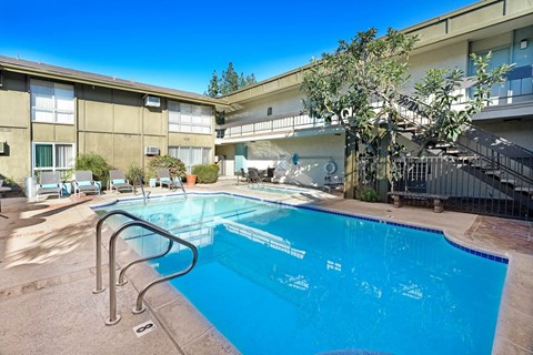 the swimming pool at our apartments