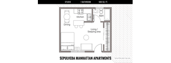 a floor plan of a small house with a bedroom and a bathroom
