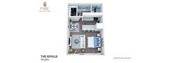 a 1 bedroom floor plan  studio