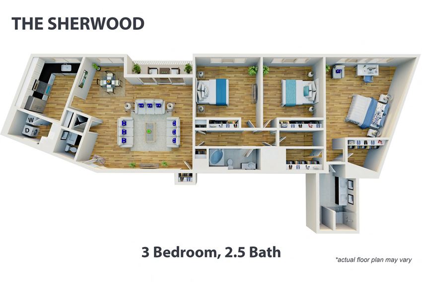 3 Bedroom, 2.5 Bath