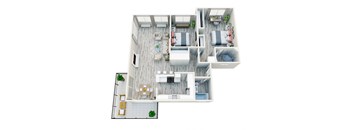 a floor plan of a house with a bedroom and a living room