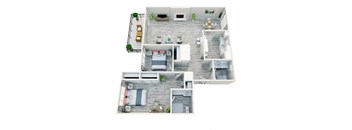 3d floor plan of a residential apartment