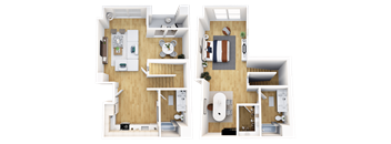 Two floor plan images of a house.