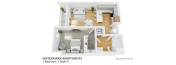 a floor plan of a room with a bedroom and a bathroom