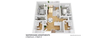 a floor plan with a bedroom and a living room