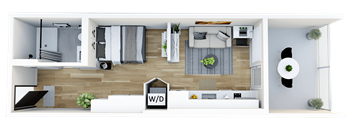 1 Bedroom 1 bath Floor Plan at Skylar At Sunset, California