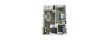 A2 Floor Plan at Vues on Gordon, Los Angeles