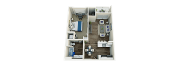 E Floor Plan at Vues on Gordon, Los Angeles California