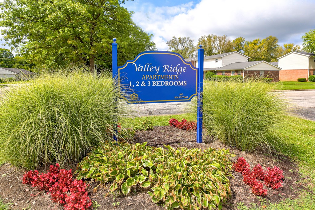Entrance sign at Valley Ridge Apartments