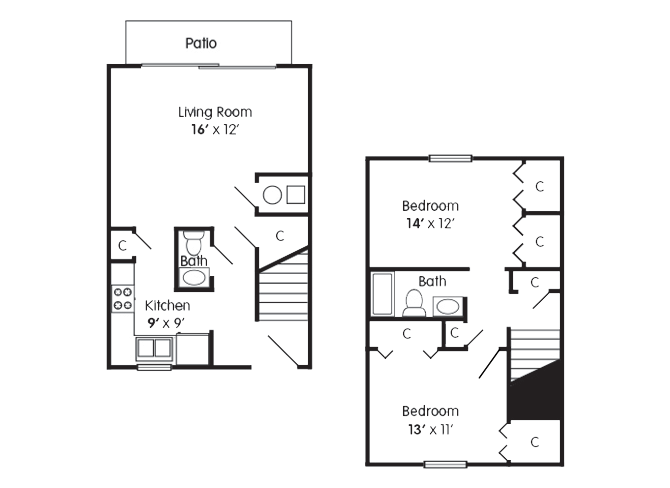 Two Bedroom Townhome Indianapolis IN Apartment