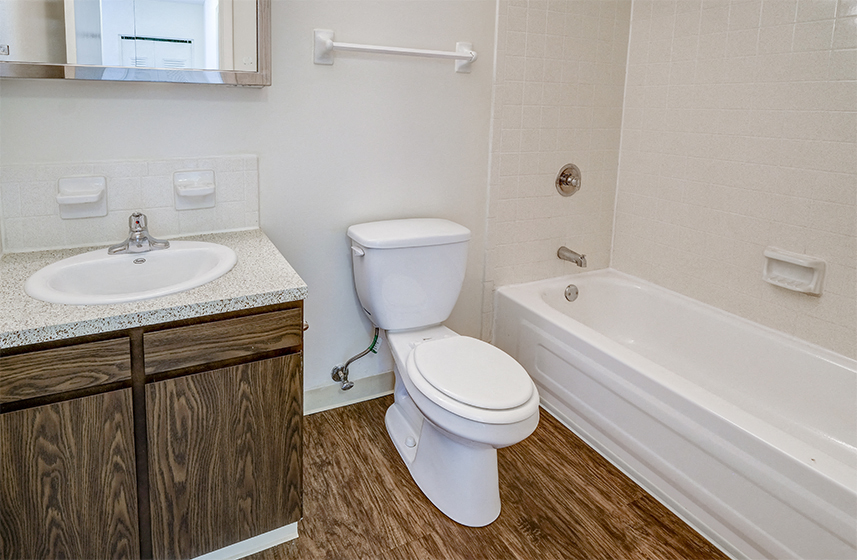 Apartment Bathroom at The Woods of Eagle Creek