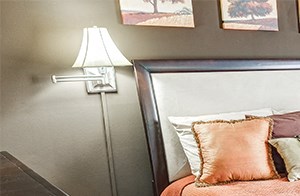 Bedroom at Ashton Pointe Spacious master bedroom at Ashton Pointe Apartments with a neutral color scheme and windows - Photo Gallery