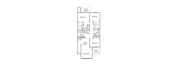a floor plan of a bedroom house with a living room and a dining room