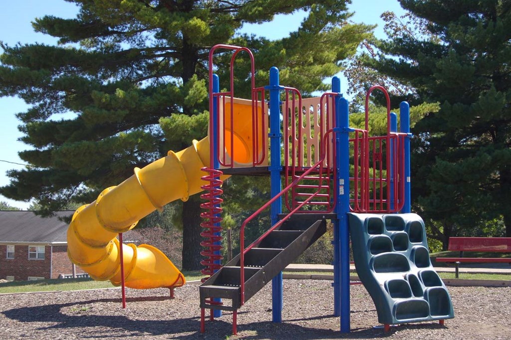 Outdoor play area for kids at Country View Apartments