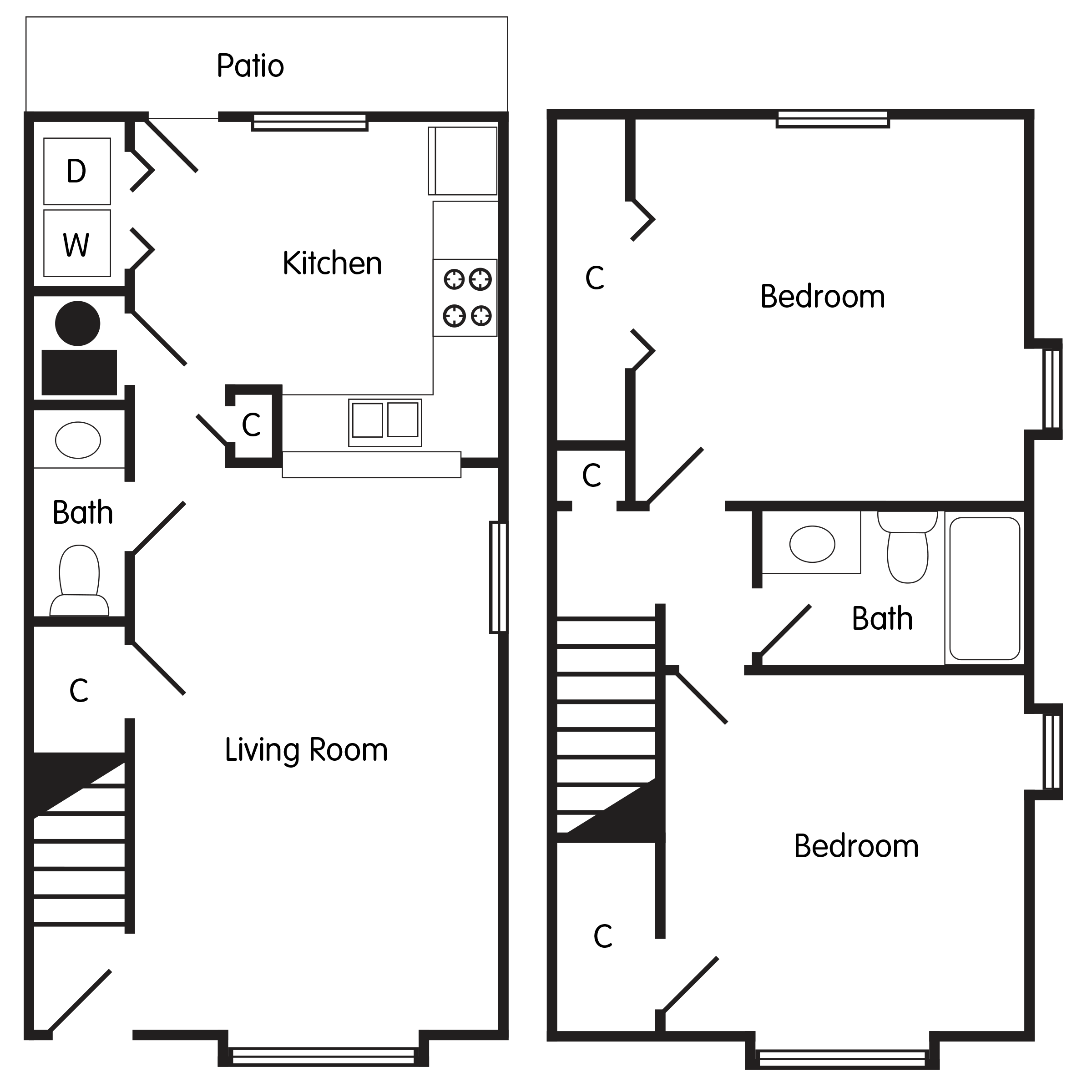 Two Bedroom Townhome