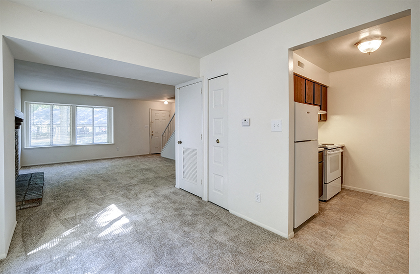 Townhome Open Living and Dining Room at The Woods of Eagle Creek