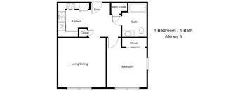 One Bedroom and One Bathroom