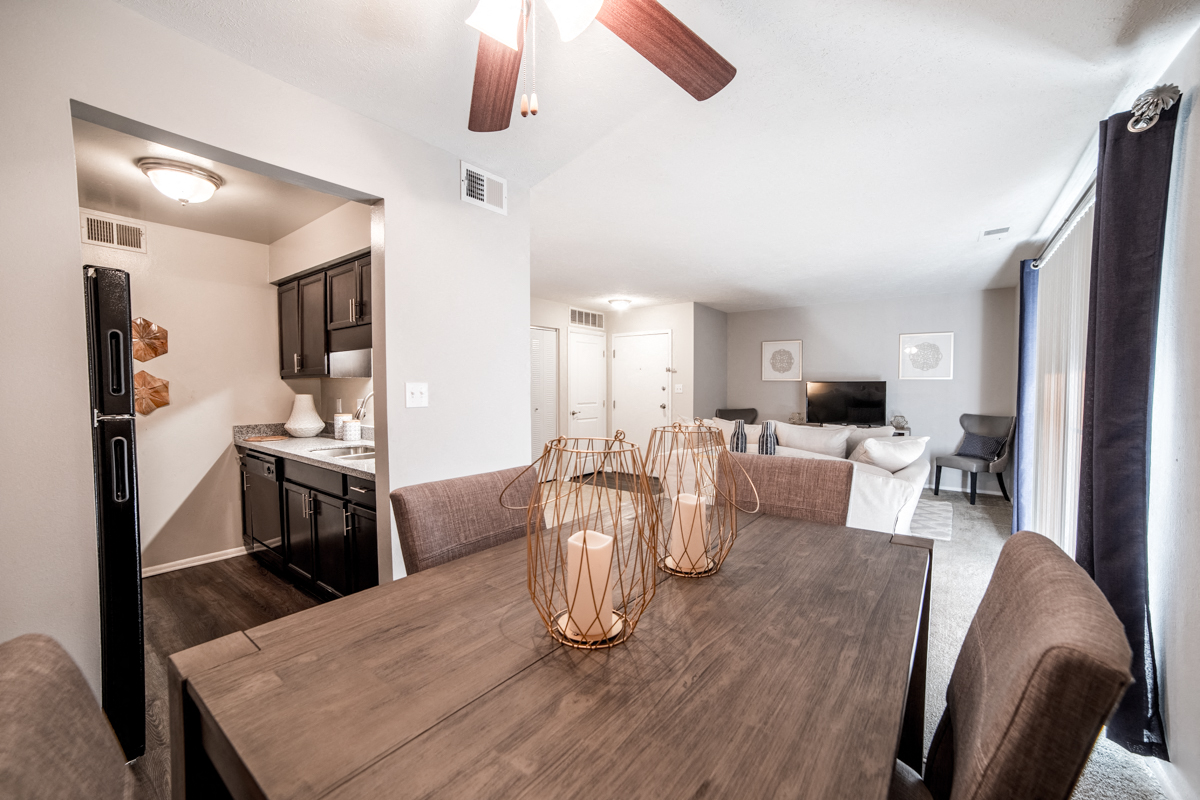 Dining Room Open To Living Room at Chelsea Village Apartments