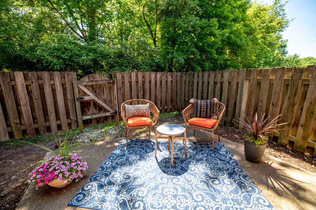 Ashton Brook Apartment Complex's fence-enclosed patio