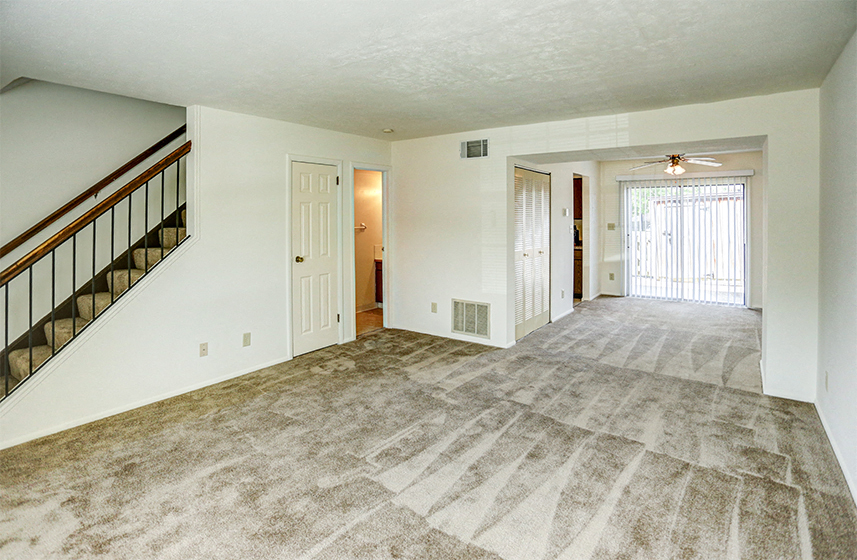 Townhome Living Room at Williamsburg on the Lake Valparaiso